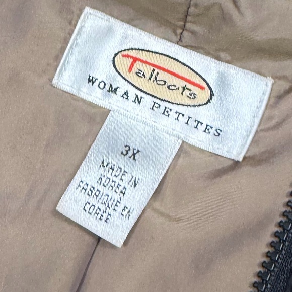 Talbots classic Casual Black Quilted Puffer Jacket plus 3X - Picture 6 of 10